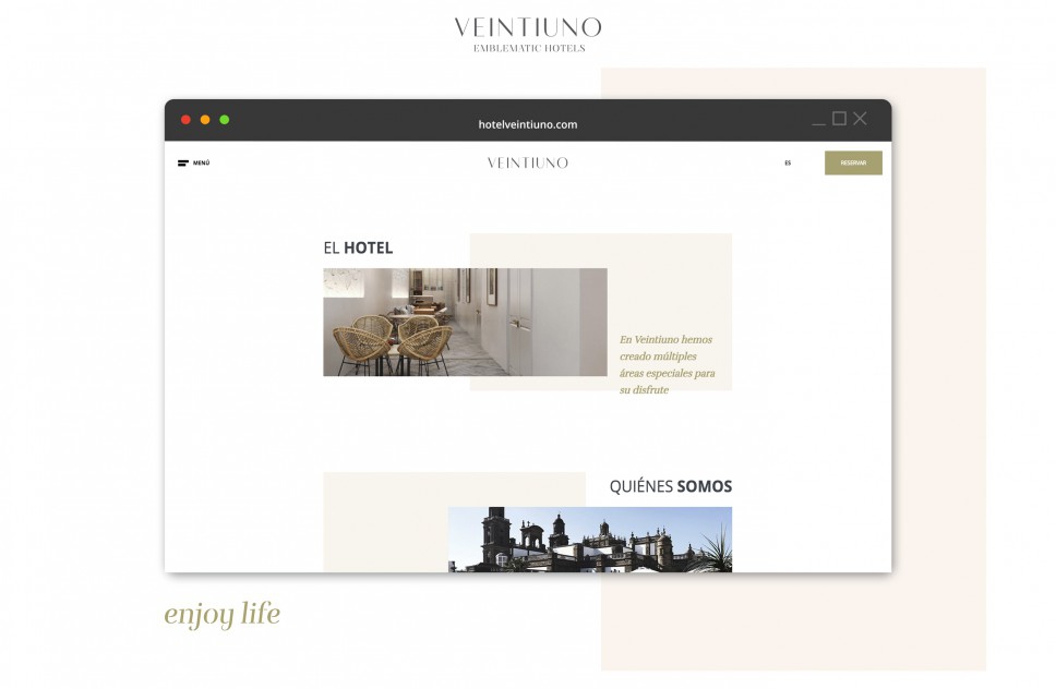 Veintiuno - Emblematic Hotels web design