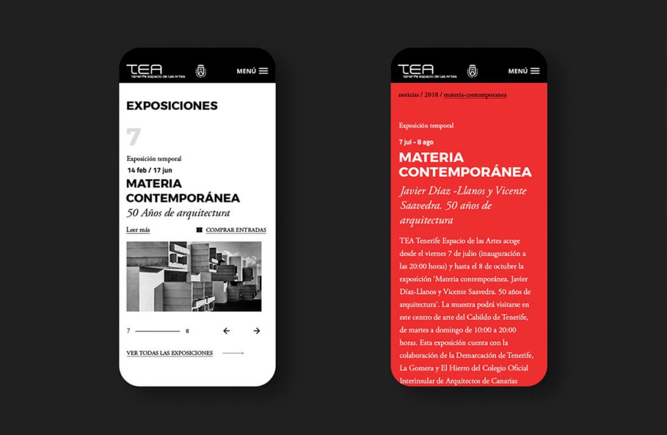 TEA - Tenerife Espacio de las Artes web design